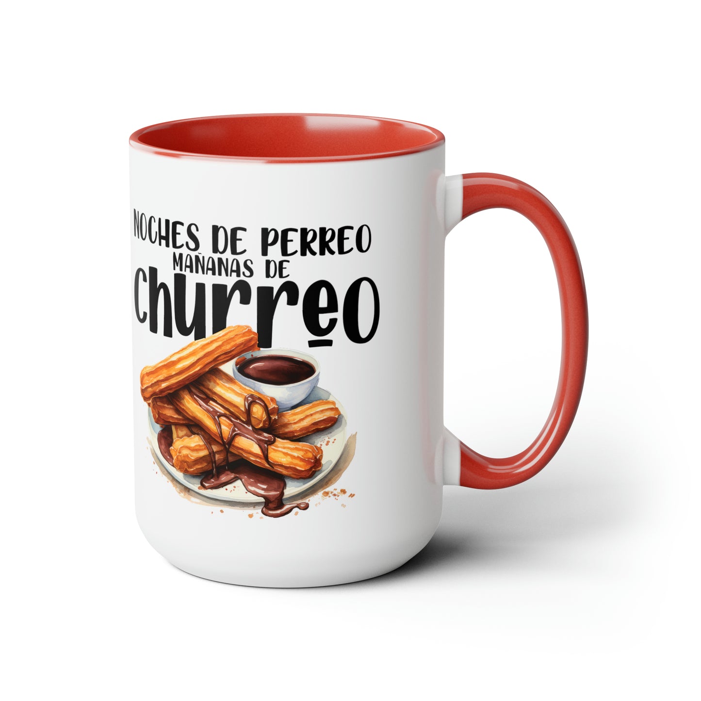 Churros - Taza para cafe, te o chocolate / Two-Tone Coffee Mugs, 15oz